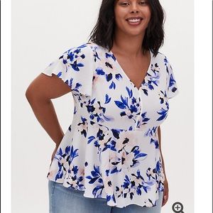 FLORAL GEORGETTE PEPLUM BLOUSE